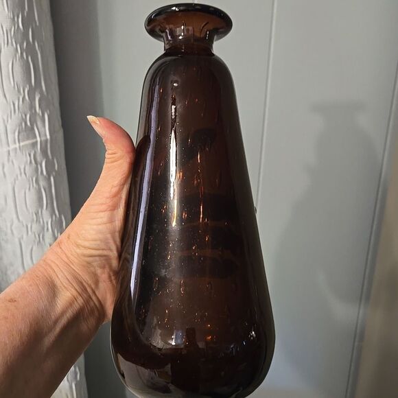 1960's Ruby Red Bubble Glass 9.5" Genie Bottle Decanter Missing Stopper - Picture 7 of 7